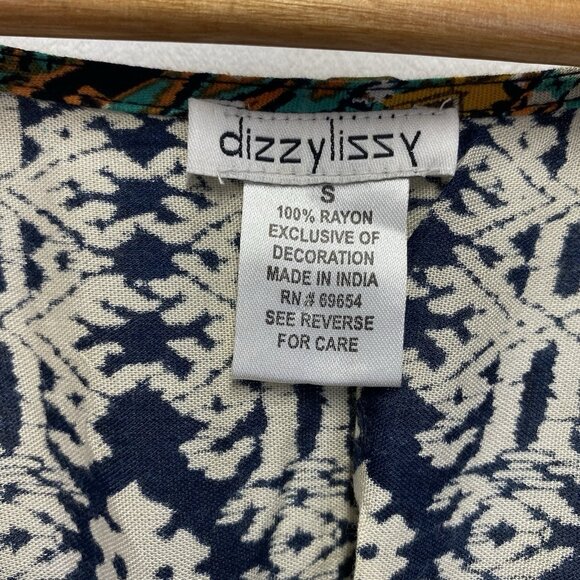 Dizzy Lizzy Bohemian Aztec Fringe Hem Open Front Cardigan Women Small Multicolor - Picture 8 of 15